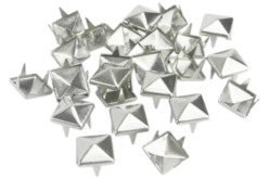 Set de 25 rivets clous pyramides argentées - Clous et rivets - 10doigts.fr - 2