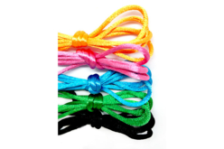 Set de 5 cordelettes en satin d'1 mètre  ø 2 mm 5 couleurs assorties - Cordon queue de rat - 10doigts.fr