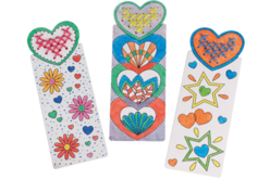 Set de 6 marque-pages à broder et colorier, designs assortis - Kits Mercerie - 10doigts.fr - 2