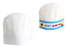 Set de 6 toques de chef en non tissé blanc - taille enfant ajustable  - Objets pour la cuisine - 10doigts.fr