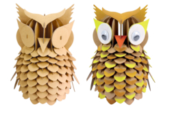 trophée hibou - Animaux en carton - 10doigts.fr