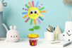 Fleur multicolore en pot - Pâtes à modeler autodurcissantes – 10doigts.fr