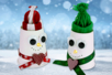 Bonhomme de neige lumineux avec bonnet en laine - Fils à tricoter – 10doigts.fr