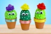 Cactus dans un pot en terre cuite - Oeufs de Pâques – 10doigts.fr
