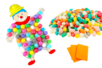 carte carnaval clown - Flocons de maïs – 10doigts.fr