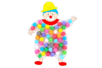 carte clown avec flocons de maïs - Flocons de maïs – 10doigts.fr