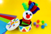 Clown à ressort - Gommettes carrées – 10doigts.fr