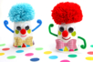 Clown rigolo et perruque en laine - Stickers Fantaisies – 10doigts.fr