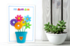 Tableau Fleurs pour la fête des mères - Pots en carton – 10doigts.fr