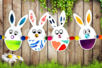 Guirlande de Pâques : Lapins en papier - Perles Bois – 10doigts.fr