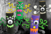 Monstres en rouleaux en carton - Caoutchouc Mousse – 10doigts.fr