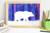 Yvan l'ours blanc et les aurores boréales - Peinture à relief – 10doigts.fr