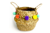 Panier en osier pompons - Perles Rocaille – 10doigts.fr