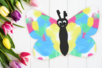 Peinture symétrique : le papillon - Gommettes Yeux et Visages – 10doigts.fr