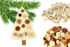 Suspension sapin à décorer avec des boutons - Décorations à coller – 10doigts.fr