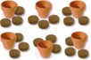 Set de 6 pots terre cuite + 18 pastilles de terreau compressé - Activités manuelles la nature – 10doigts.fr