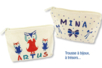 Trousse à bijoux, à trésors... en coton avec fermeture zippée 19 x 13.5 cm - Activités manuelles fête des mères – 10doigts.fr