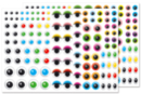 Gommettes yeux multicolores - 240 yeux - Gommettes Yeux et Visages - 10doigts.fr