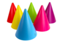 Cônes en carte forte, couleurs vives - 6 pièces - Déguisements à fabriquer soi-même - 10doigts.fr