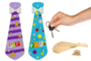 Cravate porte-clés en bois - 12 pièces - Porte-clés et range-clés pour Papa - 10doigts.fr