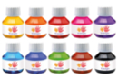 Encres à dessiner, 60 ml - 10 couleurs - Encres liquides - 10doigts.fr