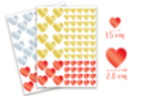 Gommettes coeurs métallisés -  150 pcs - Gommettes coeurs - 10doigts.fr