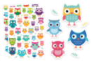 Gommettes Hiboux - 65 pcs - Gommettes Animaux - 10doigts.fr