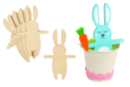Lapins en bois - 6 pcs - Supports Pâques - 10doigts.fr