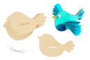 Suspensions oiseaux en bois - 6 pièces - Suspensions décoratives en bois - 10doigts.fr