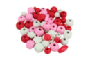 Perles en bois en camaïeu de rose - 70 perles - Perles Bois - 10doigts.fr