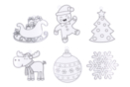 Suspensions de Noël en plastique épais - 6 pièces - Supports de Noël à décorer - 10doigts.fr
