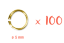 Anneaux ronds dorés Ø 5 mm - Lot de 100 - Anneaux, clous - 10doigts.fr