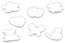 Blocs notes formes assorties 7,5 cm - Lot de 7 - Objets bois pour la cuisine 10285 - 10doigts.fr