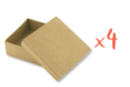 Boîtes carrées 9 x 9 cm - H : 3,5 cm - Lot de 4 - Boîtes en carton 12129 - 10doigts.fr