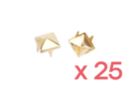 Clous pyramides Dorés - 1 lot (25 clous) - Clous et rivets 19271 - 10doigts.fr