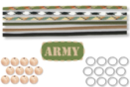 Kit 12 porte-clés bonhomme en paracorde "ARMY " - Paracorde 16865 - 10doigts.fr