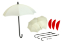 Lot de 3 parapluies porte-clés à décorer - Plastique Opaque - 10doigts.fr