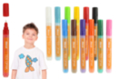 Marqueurs peinture textiles - Set de 12 couleurs (base + complémentaire) - Marqueur peinture 14864 - 10doigts.fr