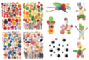 MAXI LOT de 386 gommettes Nature + 80 yeux mobiles adhésifs - Kits animaux et nature - 10doigts.fr