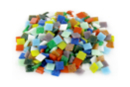Mosaïques pâte de verre 1 x 1 cm, 10 couleurs - Sachet de 60 gr, environ 100 mosaïques - Mosaïques en verre - 10doigts.fr
