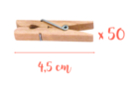 Pinces à linge 4,5 cm - 50 pièces - Pinces à linge en bois - 10doigts.fr