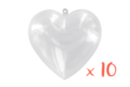 Cœur 3 en 1 à suspendre - 10 pièces - Formes à garnir - Plastique - 10doigts.fr