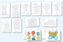 Set de 12 cartes à décorer pour flocons de maïs - Flocons de maïs - 10doigts.fr