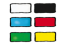 Peinture repositionnable - 6 couleurs classiques + CADEAU d'un contour noir - Peinture verre et faïence 10990 - 10doigts.fr