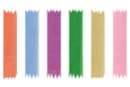 Rubans organza 2 m (largeur 3 mm) - 6 couleurs - Noeuds et rubans 19255 - 10doigts.fr