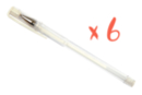 Stylo bille encre gel blanc - 6 pièces - Calligraphie, Ecriture 15055 - 10doigts.fr