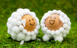 Je customise des œufs avec des pompons - Activités de Pâques - 10doigts.fr