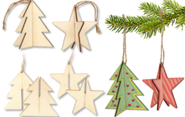 Objets en bois Noël - Supports en bois - 10doigts.fr