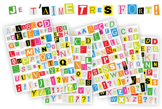 Gommettes Alphabet, messages - Gommettes, stickers - 10doigts.fr