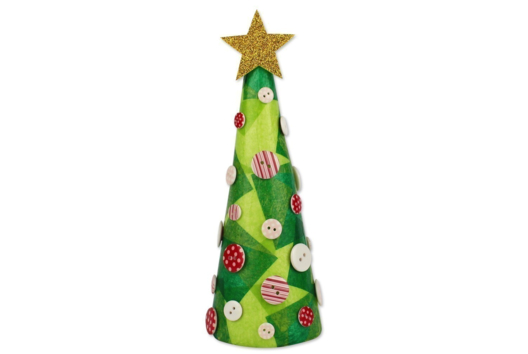 sapin de noël cône polystyrène - Activités manuelles tables de fêtes - 10doigts.fr - 2